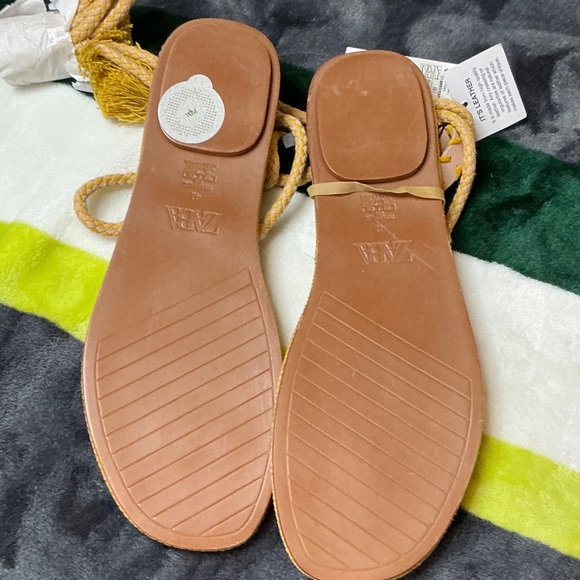 Zara Yellow Sandals with Tassel Accents - Picture 4 of 9